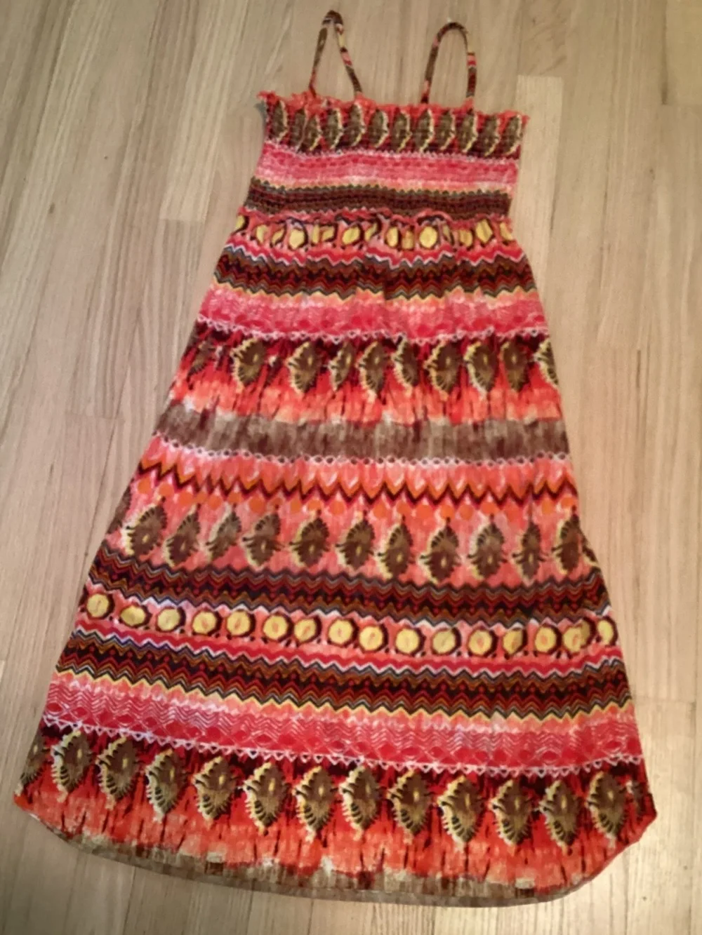 Sun Dress Maxi Smocked Bodice Girls 12/14